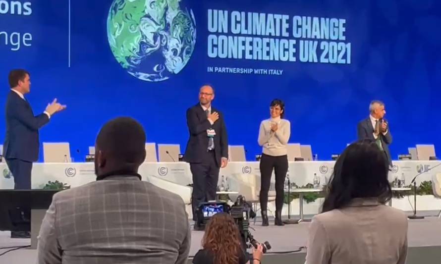 Gonzalo Muñoz, High Level Climate Action Champion de la COP25, es ovacionado en la COP26