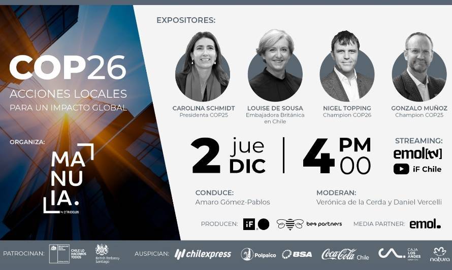 Encuentro “COP26: Acciones locales para un impacto global” busca aterrizar en Chile los principales desafíos de la agenda climática mundial