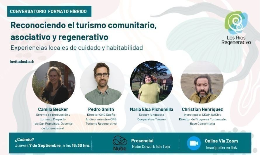 Conversatorio gratuito abordará las aplicaciones del “Turismo regenerativo” en Los Ríos